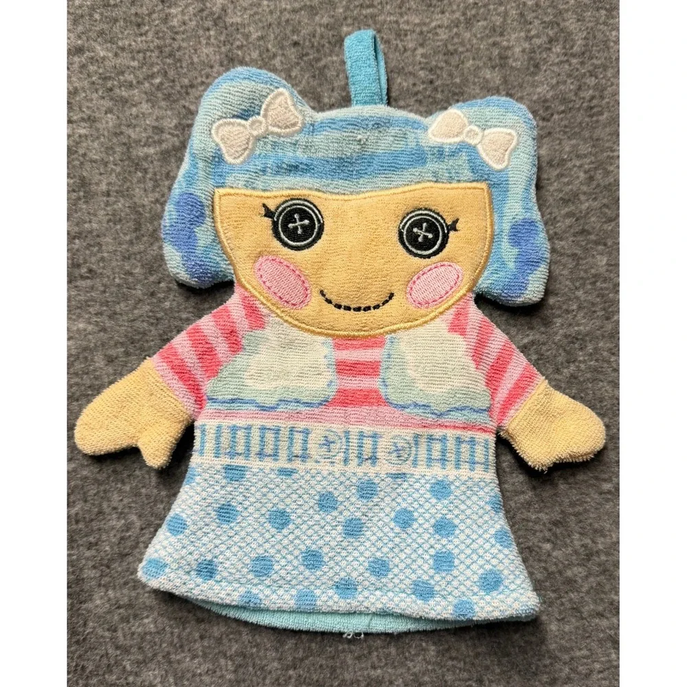 Lalaloopsy Mittens Fluff N Stuff Terry Cloth Bath Mitt Puppet Blue Pink MGA